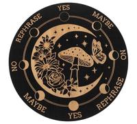 LALADEFIEE Planche de Divination en Bois Noire 15 CM Quartz Transparent Outil de Radiesthésie Spirituelle à Pendule pour Pratiques Ésotériques et Décoration Intérieure