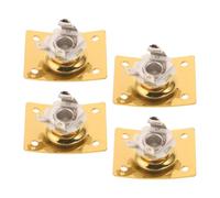 LALADEFIEE Plaque de Sortie Jack Guitare Électrique Dorée, Lot de 4 Plaques Carrées Compatibles, Prise Jack de Sortie Haute Fidélité pour Accessoires et Réparations D'instruments de Musique