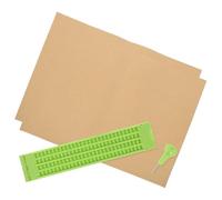 LALADEFIEE Plaque d'Écriture Braille 27 Lignes 30 Cases Kit Stylet et Feuilles d'Exercice Réutilisables Tablette Robuste en Plastique pour Initiation Braille des Garçon et Filles Malvoyants