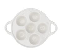 LALADEFIEE Plat à Escargots en Céramique 6 Compartiments pour Four Assiette de Service Résistante à la Chaleur Adapté Cuisson et Présentation Fruits de Mer Lave-Vaisselle Compatible la