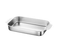 LALADEFIEE Plat à Rôtir Rectangulaire en Acier Inoxydable 41X24X53 CM Plaque de Cuisson Épaisse Compatible Induction Cuisson Uniforme pour Poisson Légumes et Gratins Nettoyage Facile