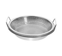 LALADEFIEE Plat de Service pour Grignoter en Acier Inoxydable Grille de Filtrage Plateau Égouttoir pour Friture Assiette de Conservation des Aliments Plat à Fruits et Collations 1 Pièce 20 Cm