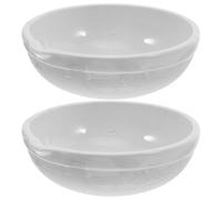 LALADEFIEE Plat D'évaporation en Céramique Blanc 2pcs avec Fond Plat et Bec Verseur Résistant Haute Température pour Expériences Chimiques en Laboratoire