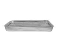 LALADEFIEE Plateau Rectangulaire pour Cuisson Uniforme en Acier Inoxydable avec Maille Filtrante Fond Plat pour Huile pour Friture Cuisine de Dinde
