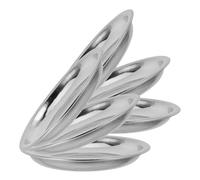 LALADEFIEE Plateaux de Pesée et Design Compact Argenté en Acier Inoxydable Lot de 6 Plateforme Stable pour Bijoux et Petits Objets pour Usage Alimentaire et Ateliers de Pierres Précieuses