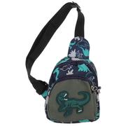LALADEFIEE Pochette Bandoulière en Nylon Bleu Fermeture Éclair Lisse Motif Dinosaure Confortable et Résistante Garçon et Filles pour Shopping et Photographie de Rue