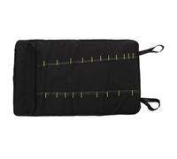 LALADEFIEE Pochette de Chef en Tissu Oxford Résistant Déchirures, 22 Compartiments pour Couteaux Divers, Grand Paquet de Rangement Portable Noir, Organiseur D’ustensiles Cuisine