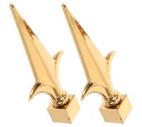 LALADEFIEE Pointe de Mât de Drapeau Carrée 22X22 en Acier Inoxydable Doré, Lot de 2, Embout Décoratif pour Pelouse et Clôture Extérieure, Accessoire Polyvalent pour Jardin