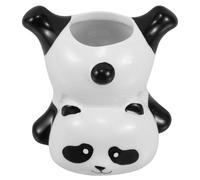 LALADEFIEE Porte-Brosse à Dents Panda Mignon Design Adorable en Céramique Support Mural Multifonctionnel et Tasse pour Brosses à Dents et Pinceaux de Maquillage
