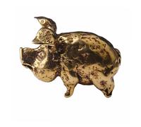 LALADEFIEE Porte-clés Animaux en Laiton Doré de Cochon, Décoration Mini Créative et Délicate pour Maison ou Anniversaire, Ornement Unique et Stylé