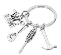 LALADEFIEE Porte-clés Boîte à Outils en Alliage Tournevis, Clé et Marteau, Pendentif Paquet à Dos et Porte-clés de Paquet à Main pour Hommes, Décoration Pratique et Originale, Accessoire