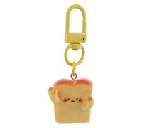 LALADEFIEE Porte-Clés Créatif de Toast Mignon Breloque Décorative pour Clés de Voiture et Paquet Accessoire Original Pendentif Fast-Food Réaliste Petit Présent