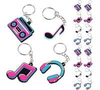 LALADEFIEE Porte-clés Style Musical Unique , Résistants à L'usure Quotidienne Lot de 20 Note de Musique en Pvc Décoratifs pour Fête et Cotillons