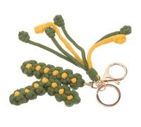 LALADEFIEE Porte-clés Tissé Lettre Décoratif avec Marguerite Pendentif pour Clés de Voiture et Sac à Main Bijou Fait Main pour Femme et Fille