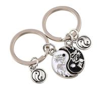 LALADEFIEE Porte-clés Yin Yang en Acier Inoxydable pour Couple, 1 Paire, Design Unique et Chic, Accessoire pour Fête ou Anniversaire, Peau Douce et Résistant aux Taches