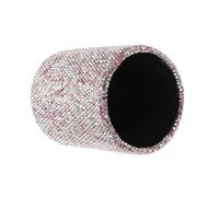 LALADEFIEE Porte-Pinceaux de Maquillage Scintillant en Plastique Rigide Taille Moyenne Couleur Rose Nordique Pot de Rangement Multifonction pour Bureau et Voyage Organise Pinceaux et