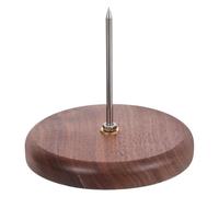 LALADEFIEE Porte-Reçus en Bois de Noyer Picots Métalliques Organiseur Pratique pour Factures Chèques et Tickets Support Menu Stable pour Restaurant Bureau Cuisine Accessoire de