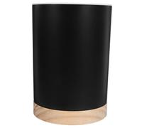 LALADEFIEE Porte-ustensiles Noir à 3 Compartiments en Pp et Bois, Pratique pour Garder les Couverts Organisés, Cuisine Rangement et Égouttoir Intégré
