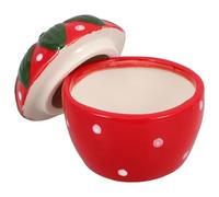 LALADEFIEE Pot de Rangement Céramique Forme Fraise Grand Espace de Stockage Organiseur de Bureau Décoratif pour Bijoux et Accessoires Design Unique pour Maison