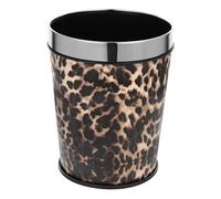 LALADEFIEE Poubelle Ménagère en Acier Inoxydable 8L sans Couvercle Motif Léopard Rétro Corbeille à Déchets de Papier Décorative pour Maison Conteneur Domestique Pratique et Polyvalent