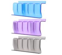 LALADEFIEE Présentoir à Bouteilles D’huile Essentielle 3 Pièces en Abs Résistant la Chaleur, Support de Rangement Empilable Violet, Bleu et Noir, Organiseur Pratique pour Couleur Aléatoire