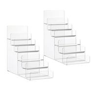 LALADEFIEE Présentoir Acrylique 6 Niveaux pour Portefeuille et Paquet à Main, 2 Pièces, Étagère Robuste et Transparente, Solution pour Boutique et Bureau