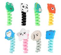 LALADEFIEE Protecteurs de Câbles en Silicone 8 Pièces Motifs Animaux, Anti-Fissuration et Solide, pour Organiser et Protéger Les Câbles de Données et Écouteurs