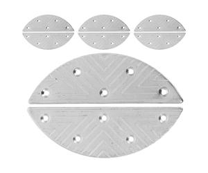 LALADEFIEE Protège-talon de botte 4 paires, talonnettes métalliques pour hommes en fer, plaques argentées demi-lune, anti-abrasion, pour environnements à fort