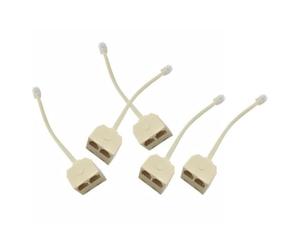 LALADEFIEE Répartiteur Téléphonique Bidirectionnel en Plastique Beige Fonction de Sonnerie Simultanée, 5 Pièces pour Téléphone Fixe, Séparateur Mural Pratique