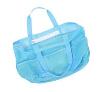 LALADEFIEE Sac de Plage Femme Maille Capacité Spacieuse avec Poignées Légères et Zippées Sac Cabas Étanche pour Jouets Serviettes et Tongs Piscine et Vacances