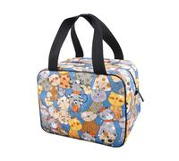 LALADEFIEE Sacoche Déjeuner Portable Capacité avec Motif Chat Pudding Pochette Rangement Bento Légère et Pratique pour Étudiants et Bureau Poche Repas Isolée Polyvalente