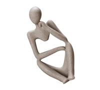 LALADEFIEE Sculpture Abstraite en Résine de Grès Décorative pour Maison et Salon, Statue de Penseur Style Artistique Unique, pour Décoration Intérieure