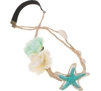 LALADEFIEE Serrage-tête Étoile de Mer Orné de Perles en Corde Naturelle, Accessoire Décoratif Élégant et Brillant pour Cérémonies et Plage, Style Délicat et Simple