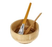 LALADEFIEE Set 3 Pièces Bol à Masques DIY en Matériau Synthétique Pratique Pinceau et Spatule pour Soins du Visage à Domicile Salon