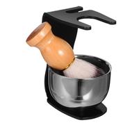 LALADEFIEE Set de Rasage Barbe Homme avec Bol Moussant Brosse Douce et Support Inox pour Soin Complet Barbe