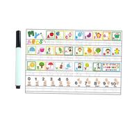 LALADEFIEE Sticker Éducatif Mural Alphabet Réinscriptible pour Maternelle Autocollant Effaçable avec Stylo pour Apprentissage Ludique et Décoration pour Enfants