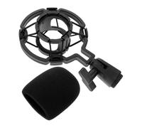LALADEFIEE Support de microphone antichoc avec bonnette anti-vent en mousse - Suspension antichoc intégrée pour absorber les vibrations et le bruit - Filtre anti-pop universel