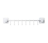 LALADEFIEE Support Mural Cuisine Blanc 8 Crochets sans Perçage Barre Suspendre Porte-Ustensiles Multifonction Organisateur Mural pour Casseroles et Torchons Pratique Cuisine
