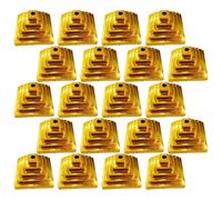 LALADEFIEE Supports de Drapeau de Bureau Universels pour Réunion, Bases de Mât Portables Dorées, Design Strié Créatif, Faciles à Transporter et Ranger, Idéals pour Salle de Conférence et