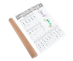 LALADEFIEE Tableau D'accords de Clarinette pour Débutants Papier Enduit, Outil D'apprentissage et Pratique pour Maîtriser les Accords de Clarinette Facilement