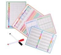 LALADEFIEE Tableaux Mathématiques Réutilisables Tableau D'addition Soustraction en Papier 4pcs pour Garçon et Filles Portable Maison Voyages
