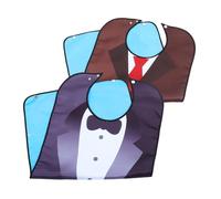 LALADEFIEE Tablier Imperméable Adulte 2 Pièces Double Couche Réglable Bleu et Blanc, Bavoirs Repas pour Personnes Âgées, Protection Vêtements Étanche, Aide au Repas Quotidien