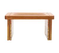 LALADEFIEE Tabouret de Bain en Bois, Petit Tabouret pour S'asseoir, Kaki, Confortable, Ne Se Déforme Pas, pour Garçon et Filles, Salle de Bain et Repas