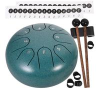 LALADEFIEE Tambour à Langue en Acier 6 Pouces 8 Notes Lotus Mallets Instrument de Percussion Handpan pour Contemplation Yoga et Éducation Musicale Ensemble Tambour de Poche Partitions