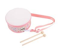 LALADEFIEE Tambour Bois pour Garçon Fille avec Sangle Réglable et Baguettes Instrument de Percussion Éducatif pour Petite Enfance Musical Portable et Double Face pour Filles et Garçons