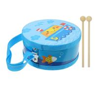 LALADEFIEE Tambour Main pour Garçon Fille Bois et Plastique avec Baguette Instrument de Percussion Portable pour Tout-Petits Musical Éducatif Bleu Bateau