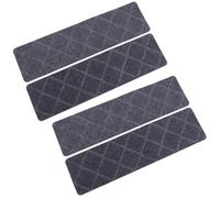 LALADEFIEE Tapis Antidérapant pour Marches D'escalier en Polyester, 4 Pièces Réutilisables, du Bruit, Design Simple et Élégant pour Escaliers Sécurisés