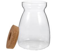 LALADEFIEE Terrarium Micro-Paysage en Verre Transparent pour Plantes Hydroponiques, Contenant Écosystème Bois, pour Décoration de Bureau ou Chambre