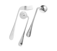 LALADEFIEE Ustensiles Alimentation Adaptés Pour Gauchers Cuillère Inclinée Et Fourchette Incurvée Acier Inoxydable Set Pour Personnes Âgées Avec Prise Facilitée Et Résistance à Usure