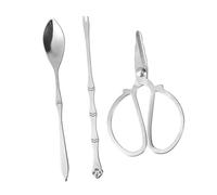 LALADEFIEE Ustensiles Fruits Mer Acier Inoxydable Ciseaux Fourchette et Cuillère pour Crustacés Adaptés pour Pinces Crabe Homard et Huîtres Outil Robuste pour Casse Fruit Mer